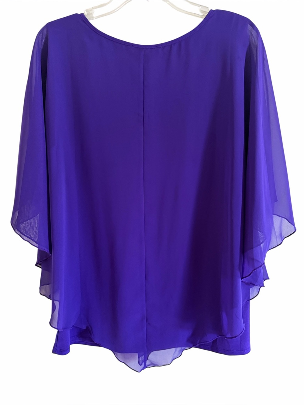 ADELE & MAY ROYAL PURPLE CHIFFON LAYERED TOP Size XL - Picture 5 of 10